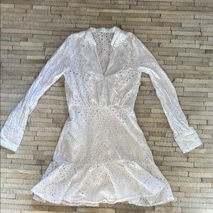 Elegant White Eyelet Dress